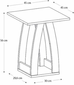 Τραπεζάκι βοηθητικό - Κομοδίνο Deros Megapap χρώμα sepet oak 45x45x56εκ.