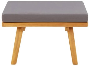 vidaXL Υποπόδιο Κήπου 60x60x29 εκ. από Μασίφ Ξύλο Ακακίας με Μαξιλάρι