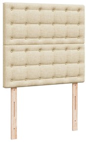 vidaXL Κρεβάτι Boxspring με Στρώμα Κρεμ 80 x 200 εκ. Υφασμάτινο