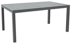 Τραπεζαρία Azelie-Lafla σετ 7τεμ ανθρακί ύφασμα-ανθρακί αλουμίνιο 77x55x94εκ 160x90x75 εκ.