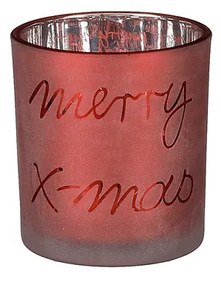 ΚΗΡΟΠΗΓΙΟ ME ΕΥΧΗ MERRY CHRISTMAS Arya ΣΚ.ΚΟΚΚΙΝΟ - h8 d7cm ΓΥΑΛΙ