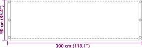 vidaXL Οθόνη Μπαλκονιού Άμμος 90 x 300 cm HDPE και Αλουμίνιο
