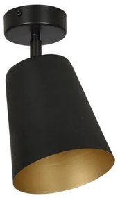 Σποτ Φωτιστικό Οροφής 1xE27 Ατσάλι PRISM Made in Poland Emibig-406/1-Μαύρο-Χρυσό 406/1