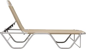 vidaXL Ξαπλώστρα Κρεμ από Αλουμίνιο και Textilene