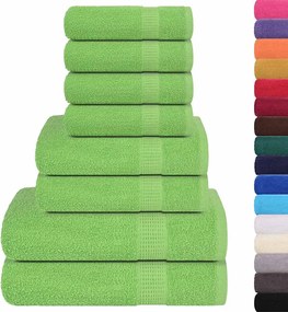 vidaXL Σετ Πετσετών 8 Τεμαχίων FROGN Πράσινο Μήλου 360 γρ./μ²