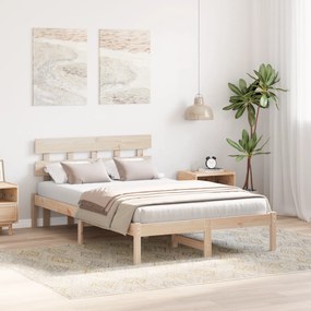 vidaXL Κρεβάτι με κεφαλάρι 120x200 εκ σε μασίφ ξύλο πεύκου