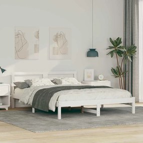 vidaXL Σκελετός Κρεβατιού Λευκό 140 x 200 cm Μασίφ ξύλο πεύκου