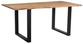 Τραπέζι Slim pakoworld μασίφ ξύλο ακακίας σε καρυδί απόχρωση και μεταλλικό μαύρο πόδι 180x90x75.6εκ