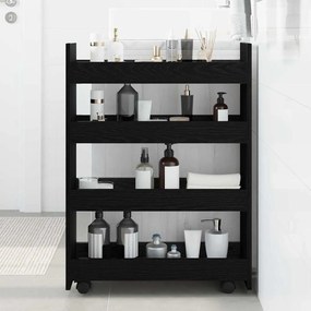 vidaXL Λεπτό Καρότσι Αποθήκευσης Μαύρη Οξυά 60 x 20 x 82 εκ