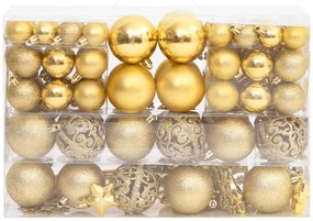 vidaXL Σετ Μπάλες Χριστουγεννιάτικες 111 τεμ. Χρυσές από Πολυστυρένιο