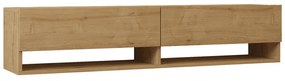 Έπιπλο τηλεόρασης επιτοίχιο Melosa pakoworld σε oak απόχρωση 141x30x31εκ 120-000530