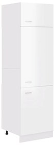 vidaXL Ντουλάπι Ψυγείου Lyon Γυαλιστερό Λευκό 60x57x207 εκ. Επεξ. Ξύλο