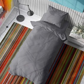 Σεντόνι Solid 495 Dark Grey DimCol Single 160x240cm 100% Cotton