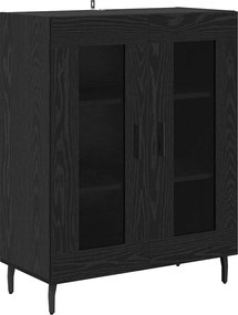 vidaXL Highboard 2 pcs Μαύρη Οξυά Επεξεργασμένο ξύλο