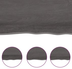 Πάγκος Μπάνιου Σκούρο Καφέ 220x40x(2-4) εκ. Επεξεργ. Μασίφ Ξύλο - Γκρι