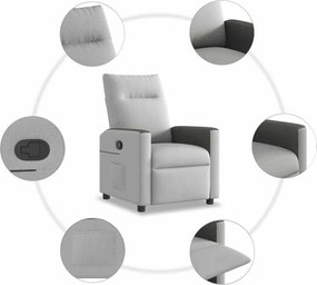 vidaXL Ανακλινόμενη καρέκλα Γκρι σύννεφο Ύφασμα