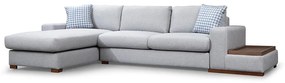 Γωνιακός καναπές PWF-0537 δεξιά γωνία ύφασμα γκρι-καρυδί 332x194x85εκ Υλικό: FABRIC - WOOD 071-001196