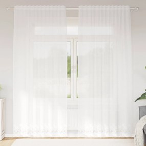 vidaXL Κουρτίνα Δαντέλας Λευκό 240 x 150 cm Πολυεστέρας