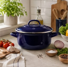 ΚΑΤΣΑΡΌΛΕΣ BK, DUTCH DUTCH OVEN WITH LID 22CM BLUE, ENAMELED