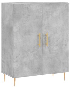 vidaXL Ντουλάπι Γκρι Σκυροδέματος 69,5x34x180 εκ. Επεξεργασμένο Ξύλο