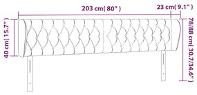 Κεφαλάρι με Πτερύγια Μαύρο 203 x 23 x 78/88 εκ. Υφασμάτινο 3117504