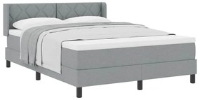 vidaXL Κρεβάτι box spring με στρώμα Ανοιχτό γκρι 140 x 200 cm