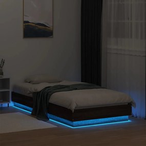 Πλαίσιο Κρεβατιού με λυχνίες LED Καφέ Δρυς 90 x 190 εκ. - Καφέ