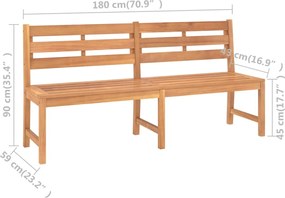 vidaXL Παγκάκι Κήπου 180 εκ. από Μασίφ Ξύλο Teak