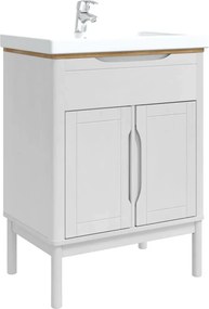 vidaXL Ντουλάπα Νιπτήρα Mπάνιου με ράφι FLORO Λευκό 60 x 40 x 80 εκ
