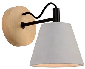 Φωτιστικό Επίτοιχο Lucide 03213-01-41 POSSIO Γκρι (Grey)|Ξύλο Φυσικό χρώμα (Wood Natural Finish)