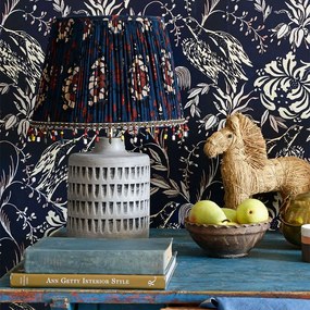 Φωτιστικό Επιτραπέζιο Flourish Blue-Colosseum White-Multi MindTheGap Wood, Fabric