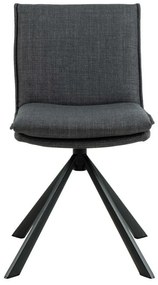 Καρέκλα Oakland 898, Μαύρο, Γκρι, 85x48x59cm, 8 kg, Ταπισερί, Μεταλλικά, Ξύλο | Epipla1.gr