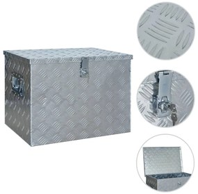 vidaXL Κουτί Αποθήκευσης Ασημί 610 x 430 x 455 εκ. Αλουμινίου