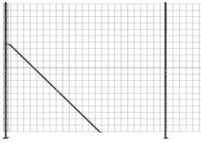 vidaXL Συρματόπλεγμα Περίφραξης Ανθρακί 1,6 x 10 μ. με Βάσεις Φλάντζα