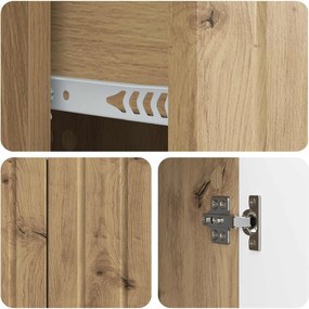 vidaXL Πλαϊνό γραφείο με συρτάρι Artisan Δρυς 89 x 34,5 x 62 εκ.