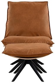 Πολυθρόνα Riverton 642, Καφέ, 95x77x84cm, Οικολογικό δέρμα, Πόδια: Μεταλλικά
