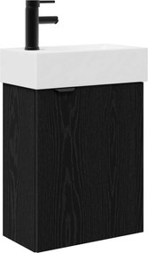 vidaXL Μονάδα μπάνιου με βρύση Μαύρη Δρυς 45,5 x 22,5 x 84 εκ