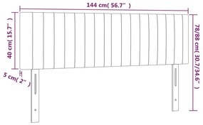 vidaXL Κεφαλάρι Κρεβατιού LED Μαύρο 144x5x78/88 εκ. Βελούδινο