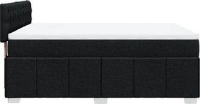 vidaXL Κρεβάτι Boxspring με Στρώμα Μαύρο 160x200 εκ. Υφασμάτινο
