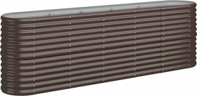 vidaXL Ζαρντινιέρα Καφέ 224x40x68 εκ. Γαλβανισμένος χάλυβας