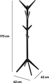 Καλόγερος Ρούχων F-V Black Wood 138940A
