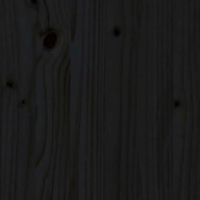 Πλαίσιο Κρεβατιού με Κεφαλάρι Μαύρο 90x200εκ. Μασίφ Ξύλο Πεύκου - Μαύρο
