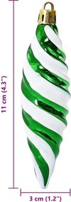 vidaXL Μπαλίτσα Χριστουγεννιάτικης Σπiral 40 pcs Πράσινο Πλαστικό