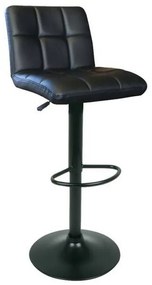 Σκαμπό Μπαρ Lino Black ΕΜ412,1Μ 44x50x62 Σετ 2τμχ Metal, Technoderma