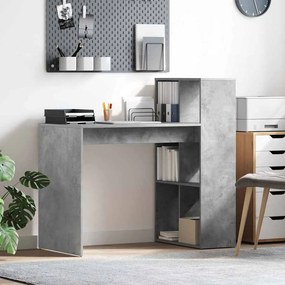 vidaXL Γραφείο Σκυρόδεμα Γκρι 108 x 55 x 103 cm Επεξεργασμένο Ξύλο