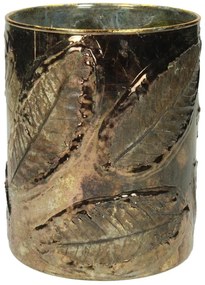Κηροπήγιο ArteLibre Φύλλα Χρυσό Γυαλί 12x12x15cm-05152539