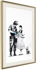 Αφίσα - Banksy: Stop and Search  - 30x45 - Χρυσό - Με πασπαρτού