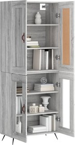 vidaXL Ντουλάπι Γκρι Sonoma 69,5 x 34 x 180 εκ. Επεξεργασμένο Ξύλο