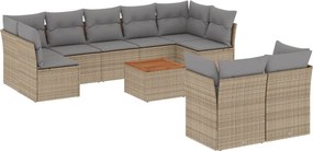 vidaXL Patio Sofa Set 10-θέσια Μικτό μπεζ και γκρι