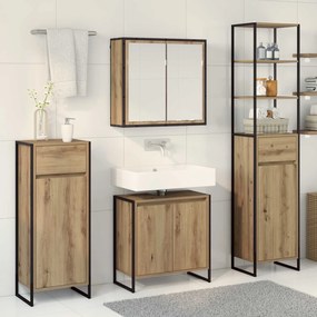 vidaXL Σετ Επίπλων Μπάνιου 4 τμχ. Artisan Oak Επεξεργασμένο ξύλο